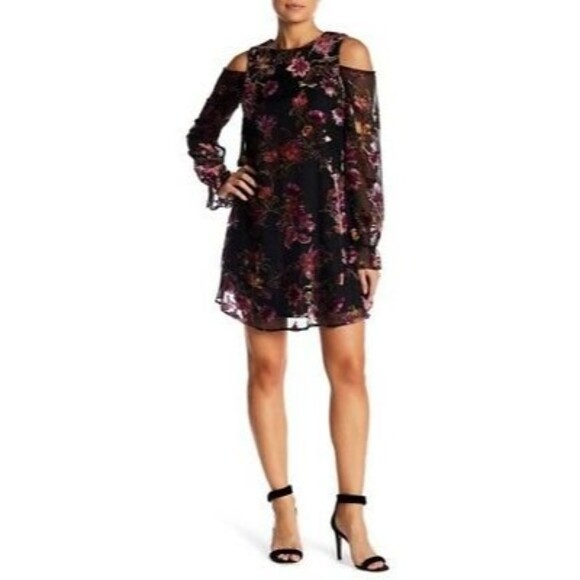 Chelsea28 Dresses & Skirts - Chelsea28 Nordstrom Cold Shoulder Dress Size XS Velvet Burnout Floral NWT B43